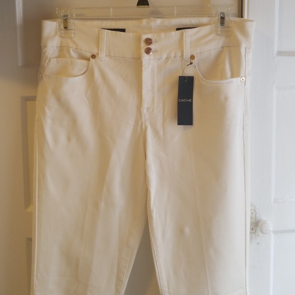 NWT diva Cache jeans, slim boot, cream gold, Sz 14